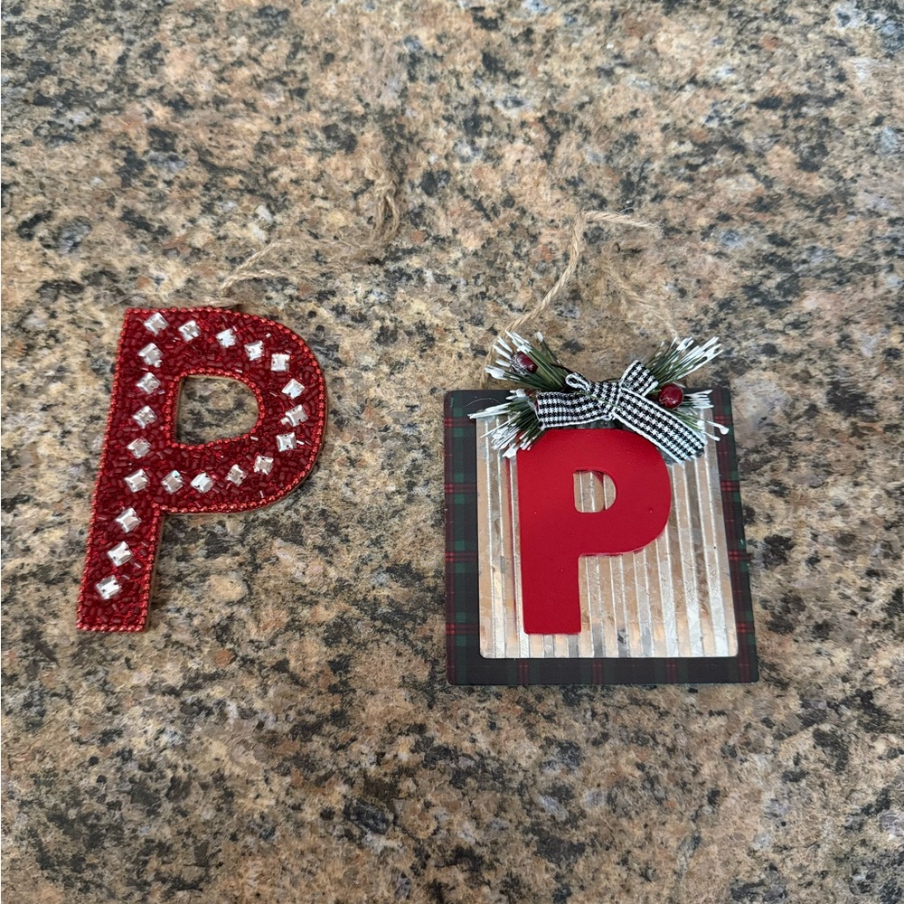 Holiday Letter 'P' Ornaments